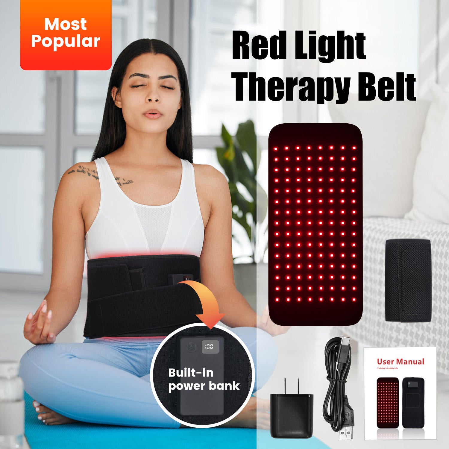 Red light therapy belt